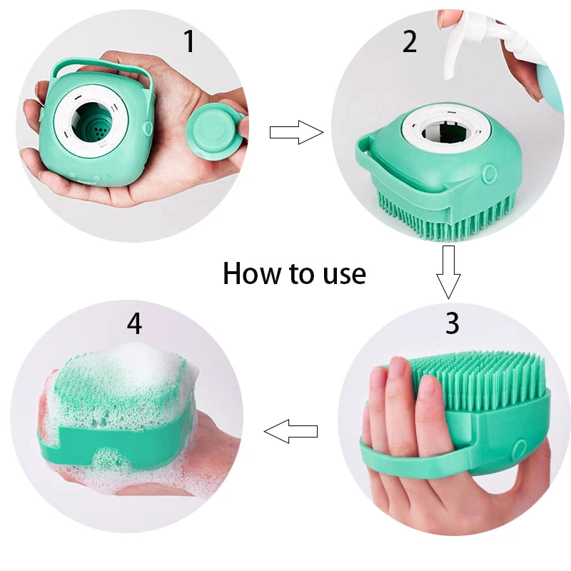 Silicone Pet Bath with Shampoo Dispenser