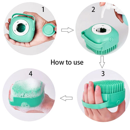 Silicone Pet Bath with Shampoo Dispenser